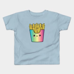 Funny Cute Rainbow French Fries Kids T-Shirt